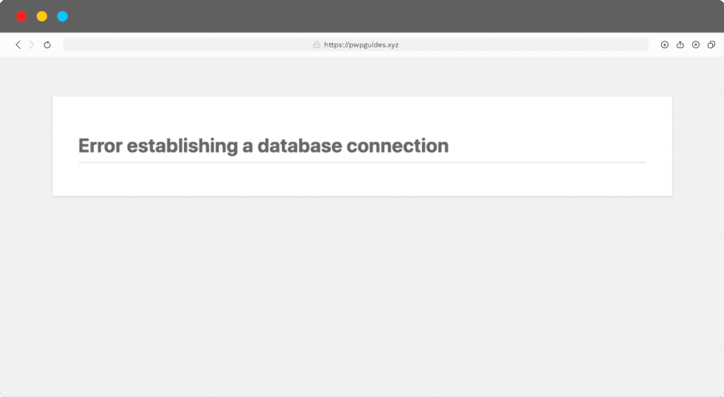 Error Establishing Database Connection - PrettyWP